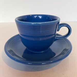 Fiesta Ware Coffee/ Tea Cup and Saucer Blue
